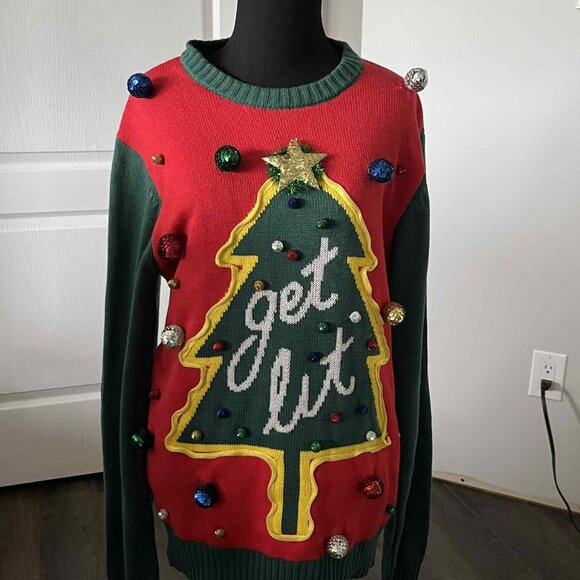 Spencer's Light Up Ugly Christmas Sweater Women's size Medium - Picture 1 of 5